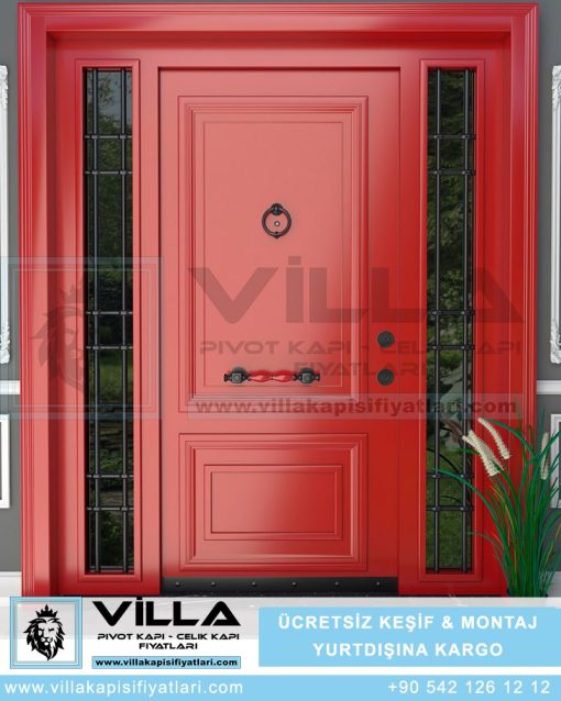 Kirmizi Villa Kapisi Modelleri Kirmizi Villa Kapi Fiyatlari Giris Kapisi 2 Min